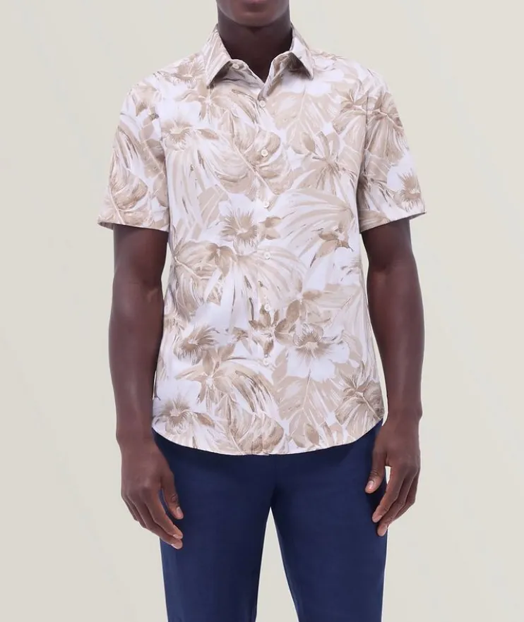 Floral Stretch-Cotton Shirt