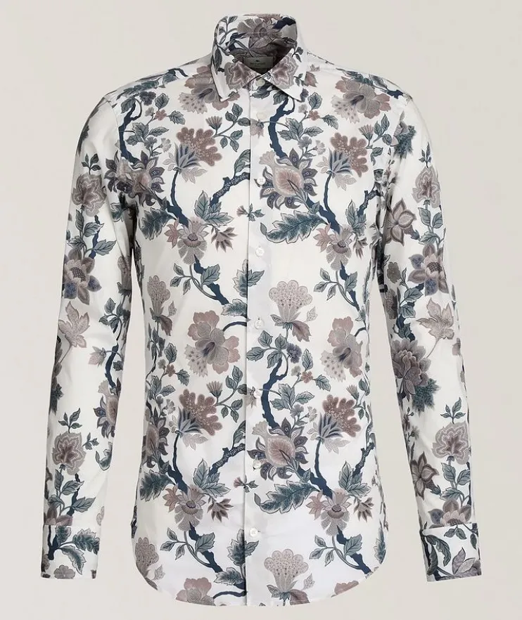 Floral Stretch-Cotton Shirt