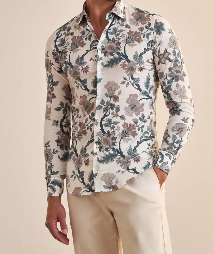 Floral Stretch-Cotton Shirt