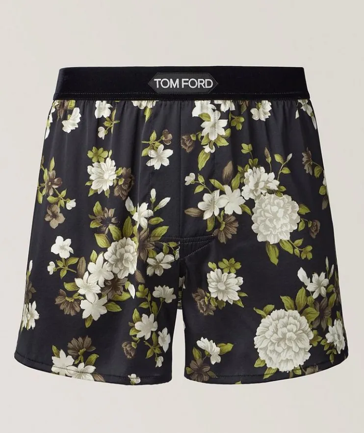 Floral Stretch-Silk Boxers