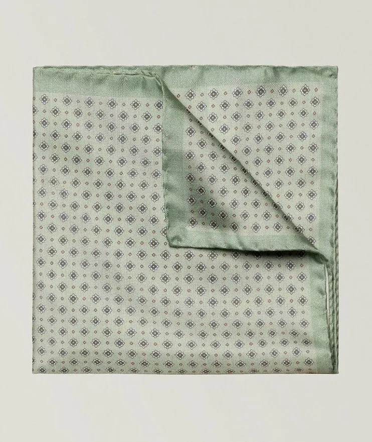 Floral Tussah Silk Pocket Square