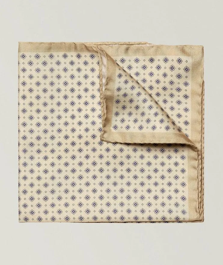 Floral Tussah Silk Pocket Square