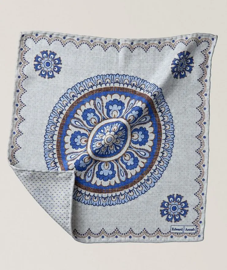 Floral-Medallion-Neat Silk Pocket Square