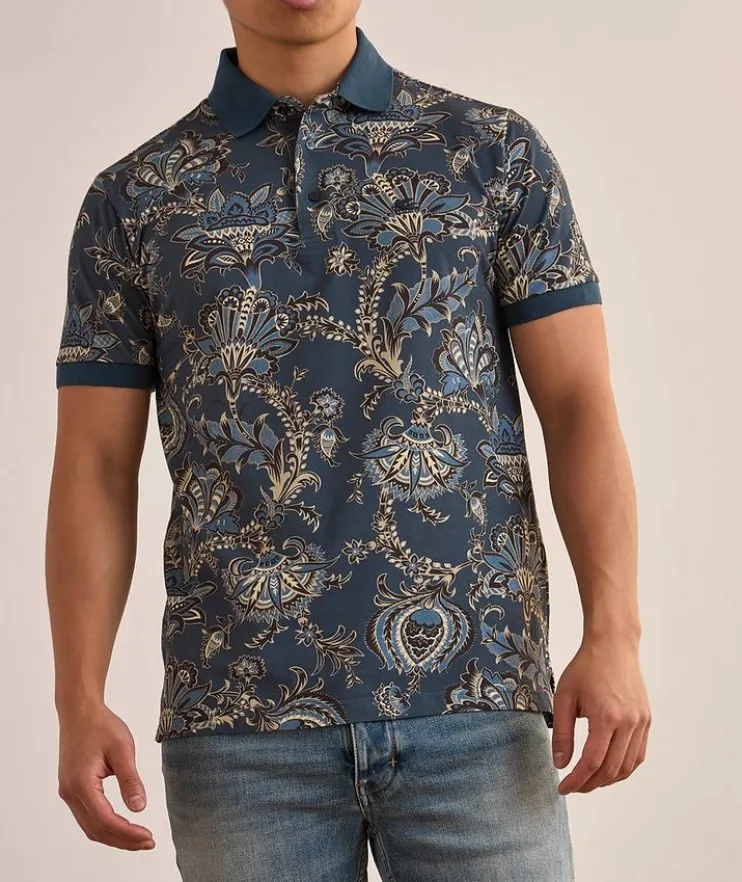 Floral-Print Cotton Polo