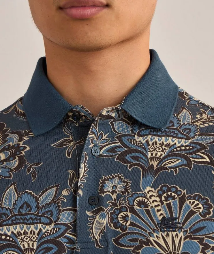 Floral-Print Cotton Polo