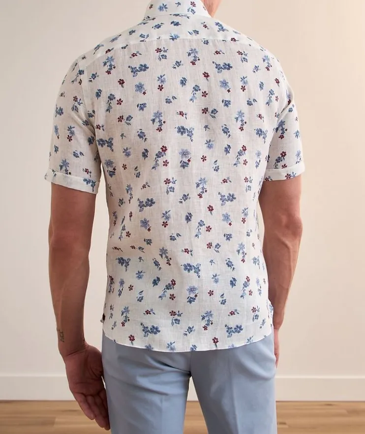 Floral-Print Linen Shirt