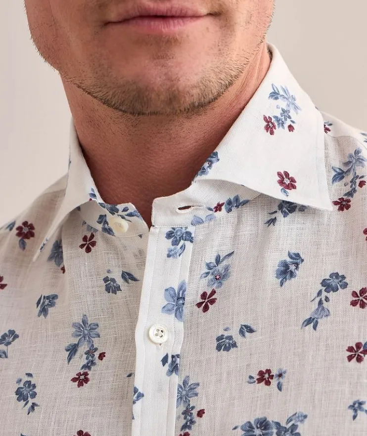 Floral-Print Linen Shirt
