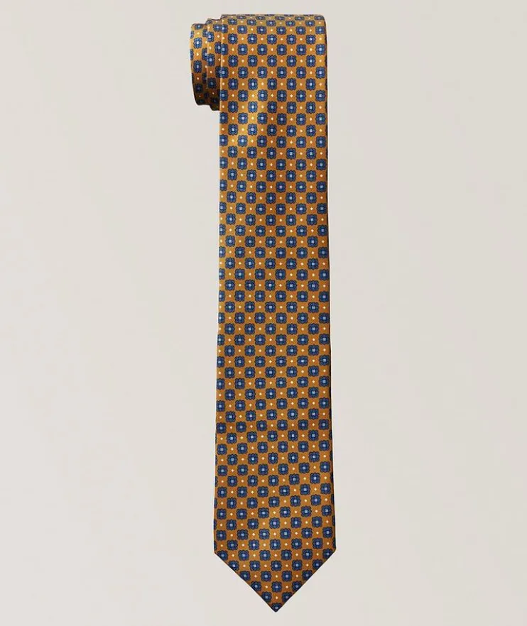Floral-Print Silk Tie