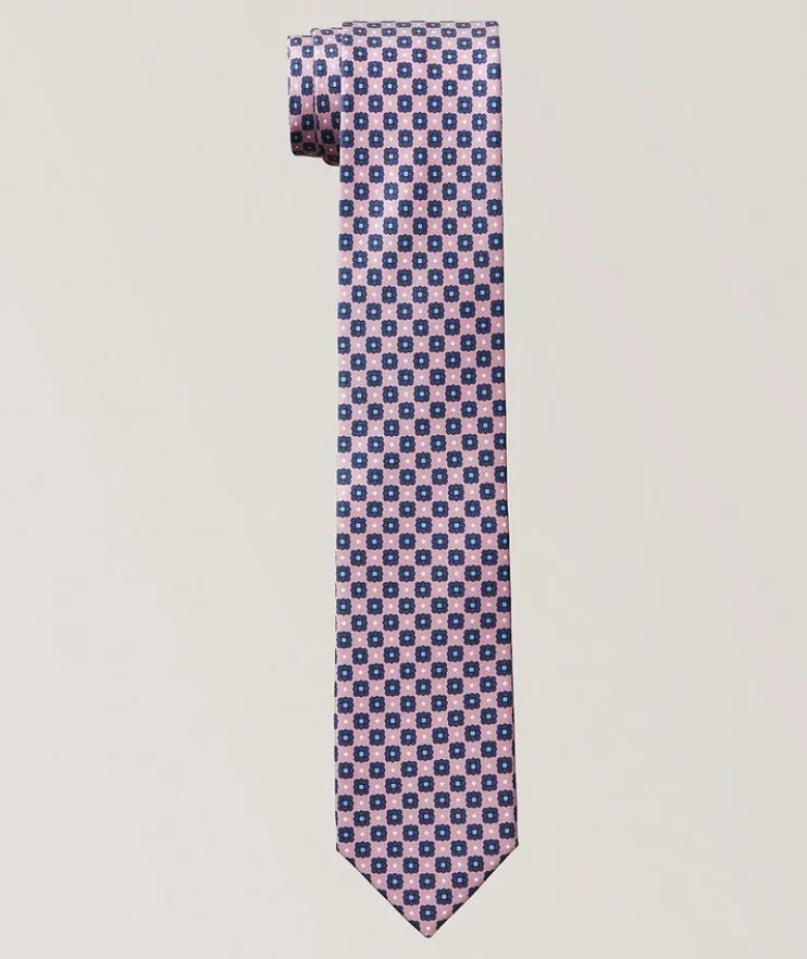 Floral-Print Silk Tie