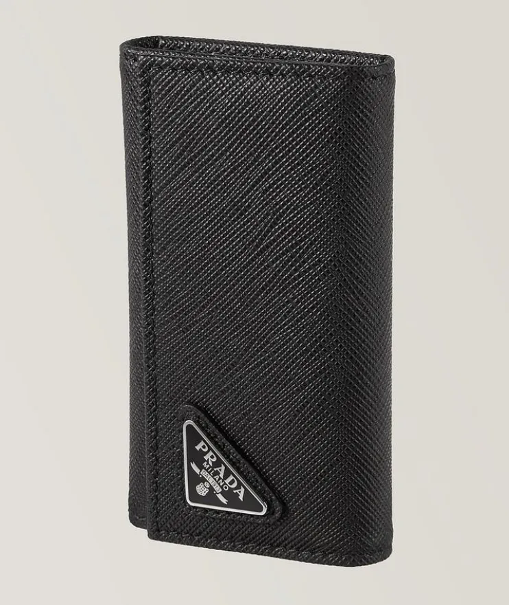 Folding Snap-Button Leather Keyholder