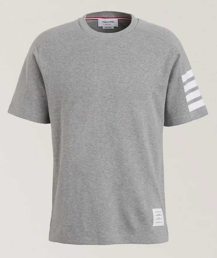 Four-Bar Cotton Knit T-Shirt
