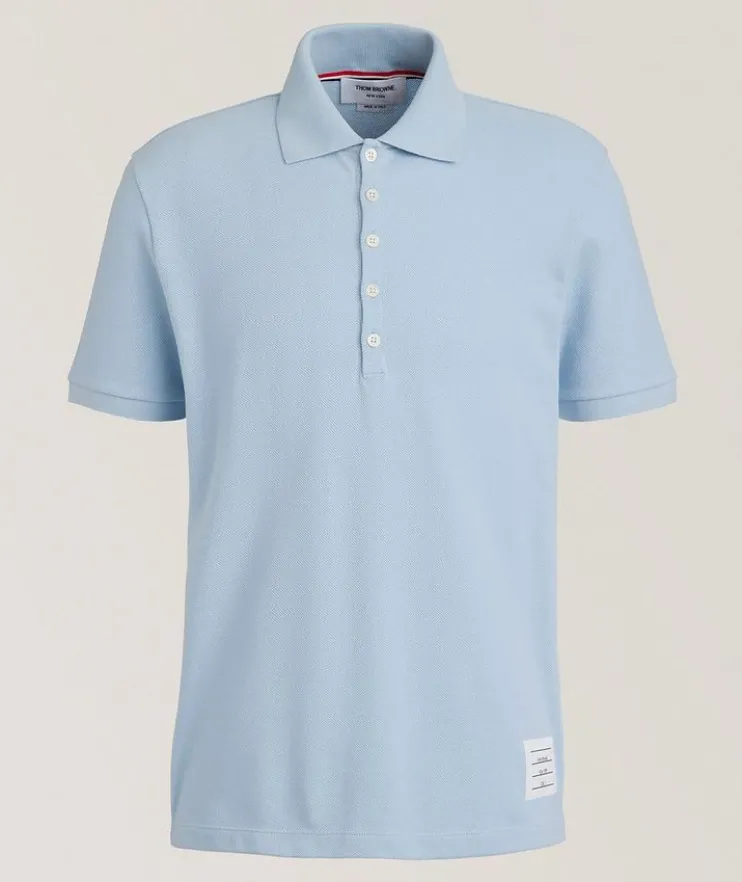 Four-Bar Cotton Piqué Knit Polo