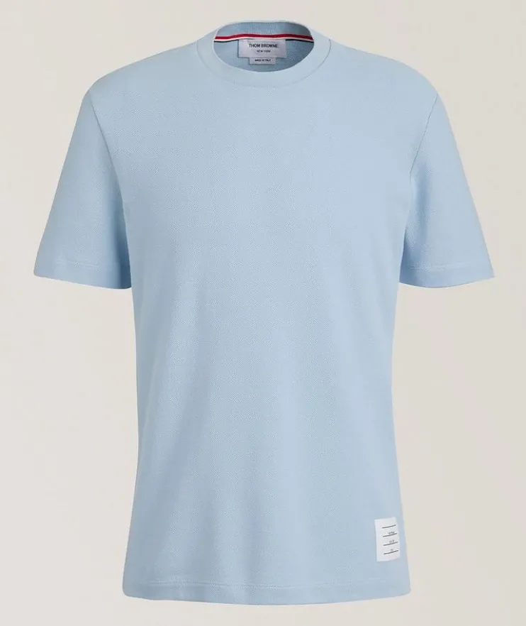 Four-Bar Piqué Knit T-Shirt