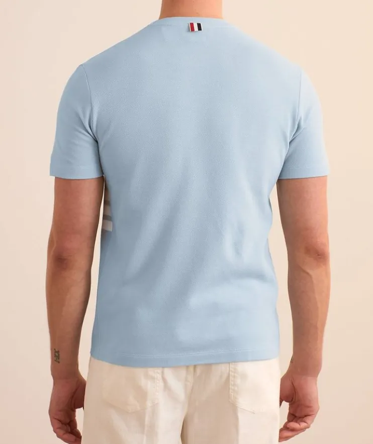 Four-Bar Piqué Knit T-Shirt