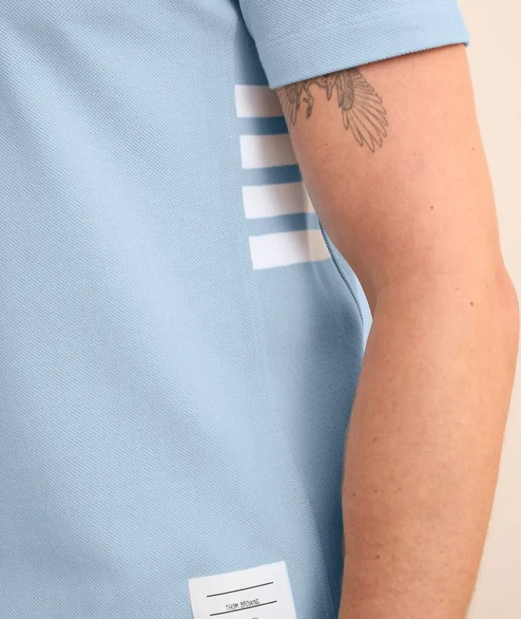 Four-Bar Piqué Knit T-Shirt