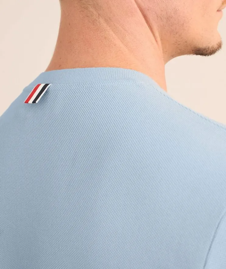 Four-Bar Piqué Knit T-Shirt