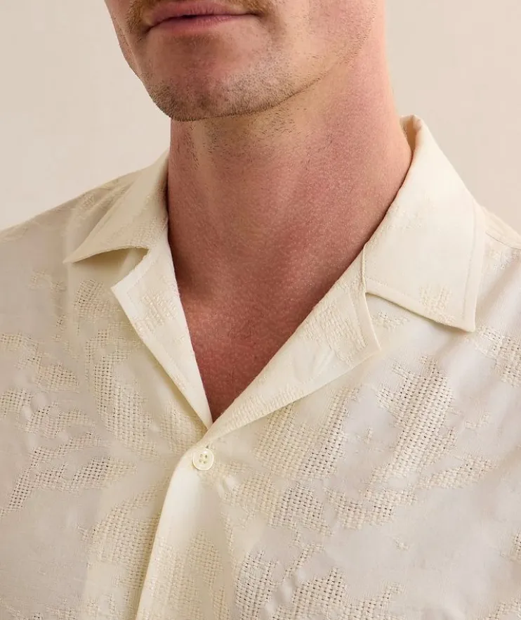 Franca Raffia Jacquard Camp Shirt