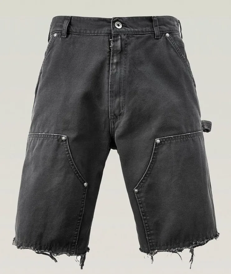 Frayed Cotton Rivet Shorts
