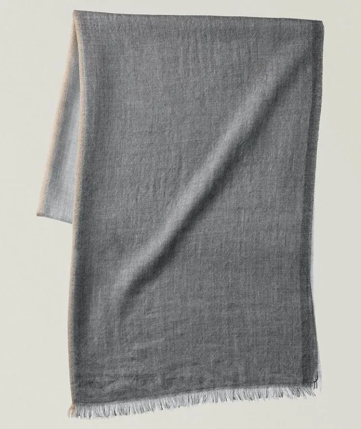Fringed Cashmere-Silk Scarf