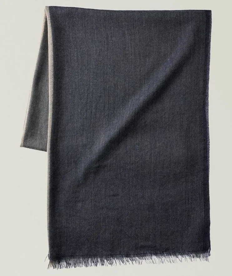Fringed Cashmere-Silk Scarf