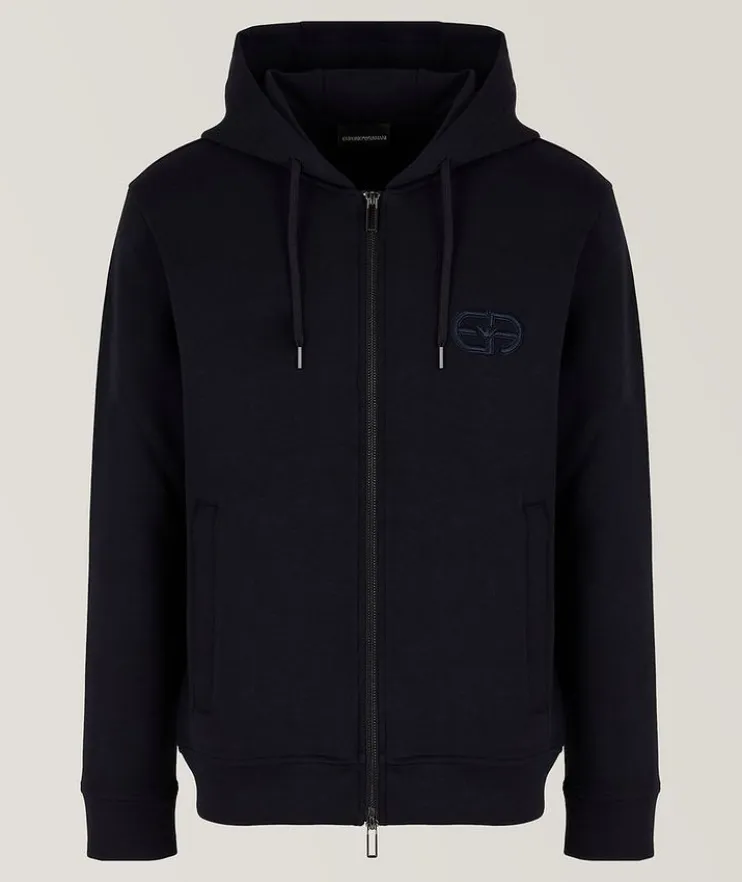 Full-Zip Double Jersey Hooded Sweater