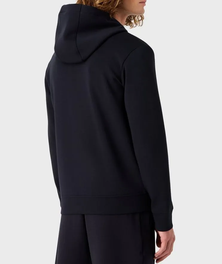 Full-Zip Double Jersey Hooded Sweater