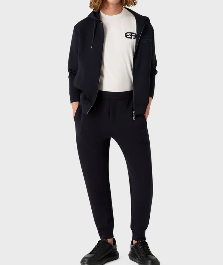 Full-Zip Double Jersey Hooded Sweater