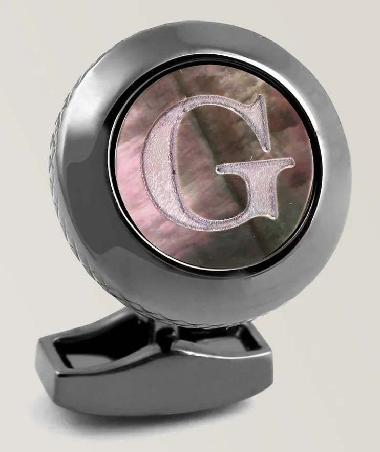 G' Engraved Personal Single Letter Cufflink