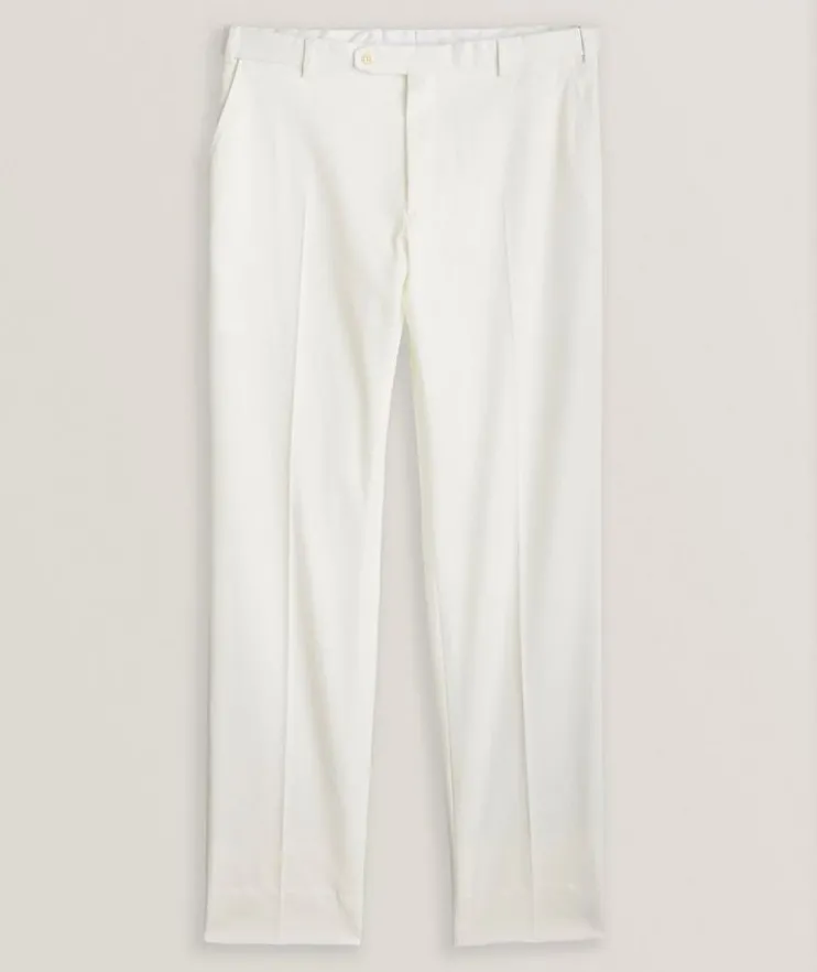 Gabardine Cotton-Stretch Tapered Pants