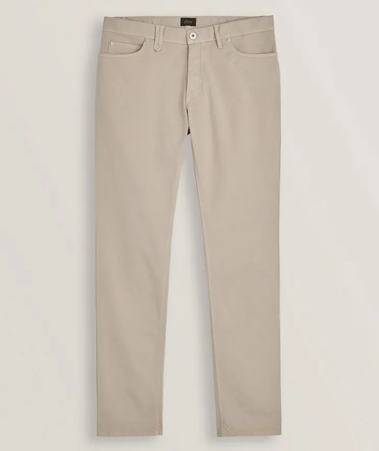Garment Dyed Stretch-Cotton Pants