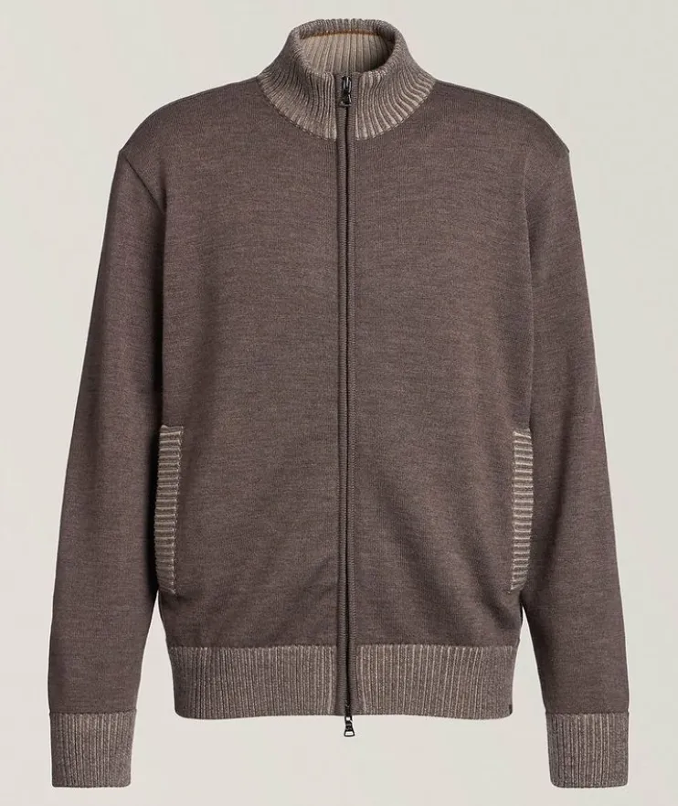 Garment Dyed Virgin Wool Cardigan