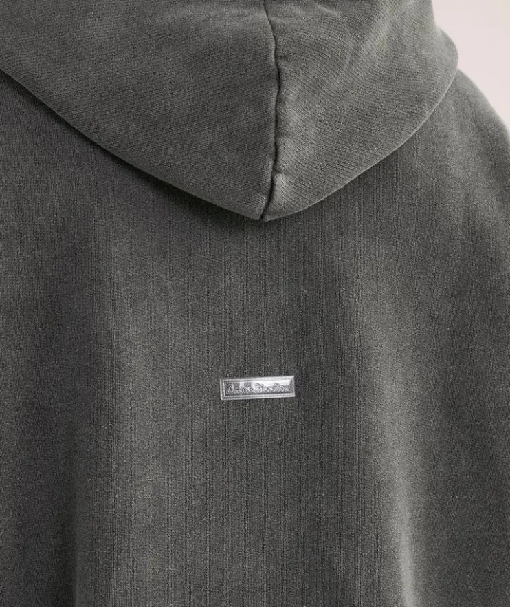 Garment-Dyed Cotton Logo Hooded Sweater