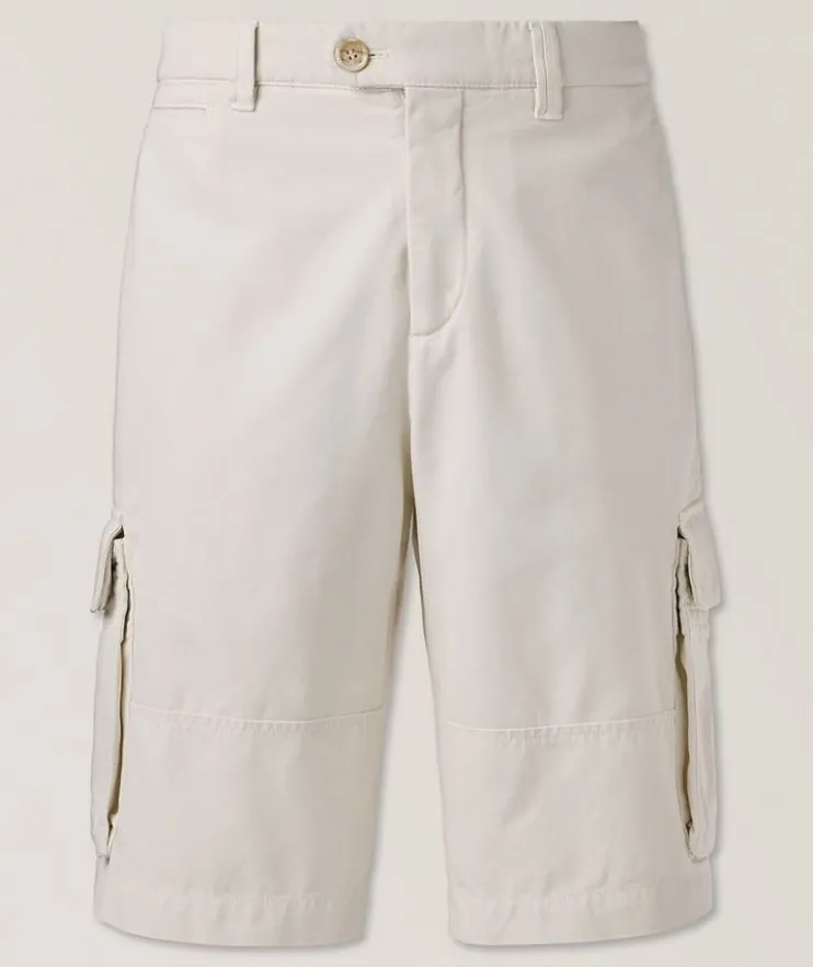 Garment-Dyed Cotton Bermuda Shorts