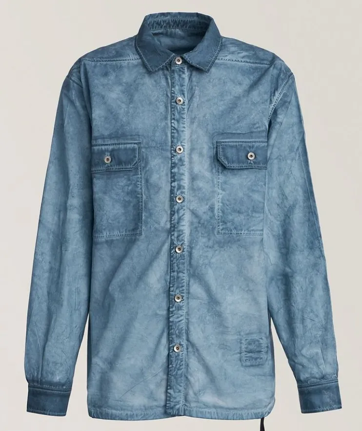 Garment-Dyed Foil Cotton Overshirt