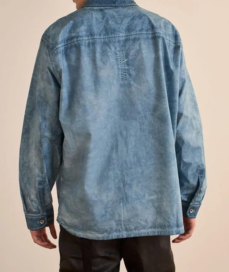 Garment-Dyed Foil Cotton Overshirt