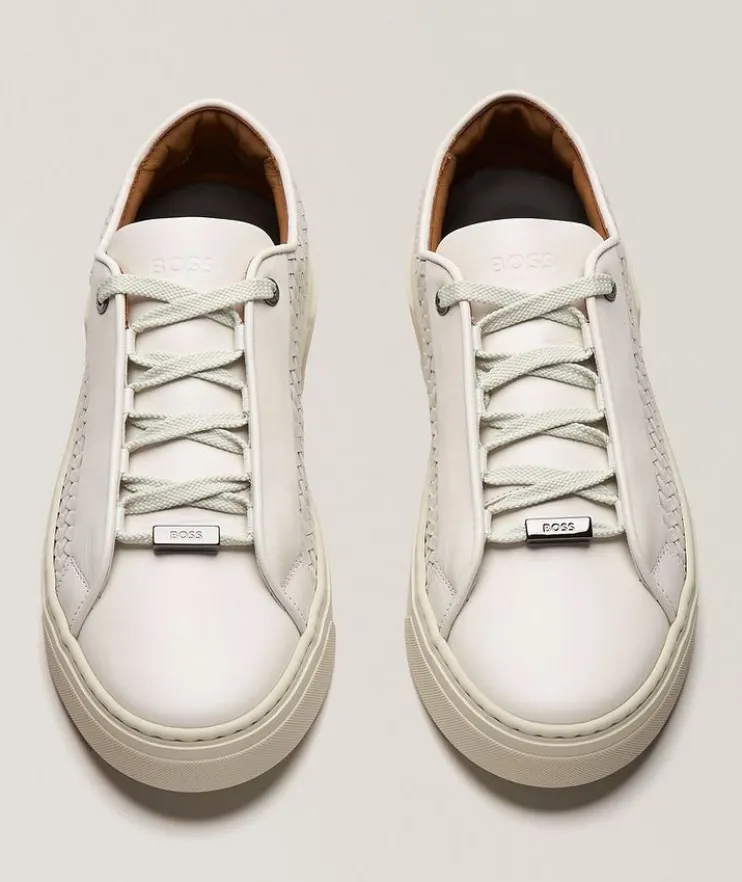 Gary Woven Leather Tennis Sneakers