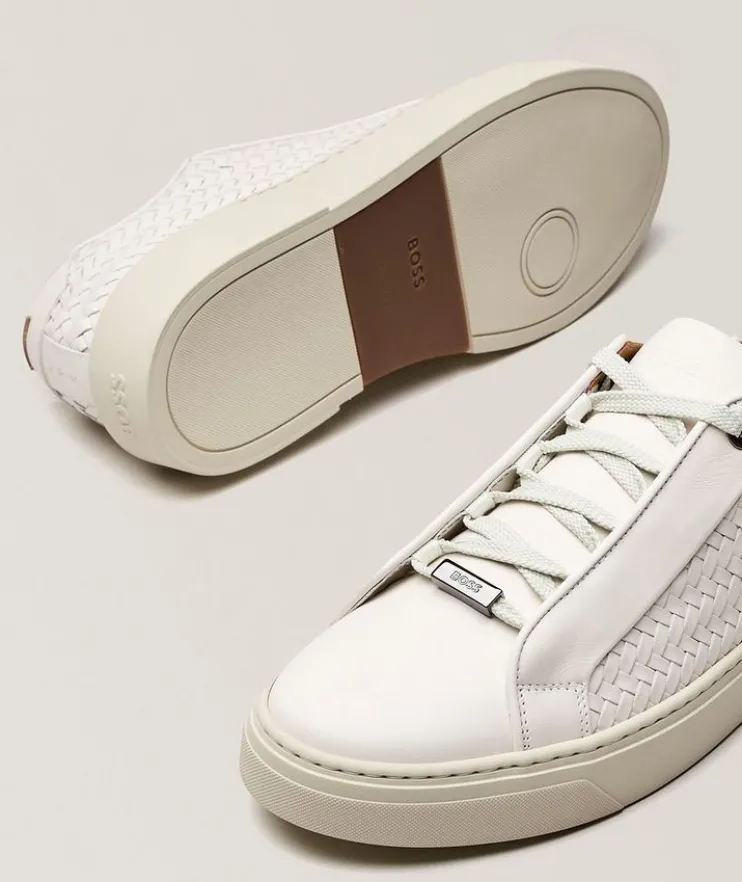 Gary Woven Leather Tennis Sneakers