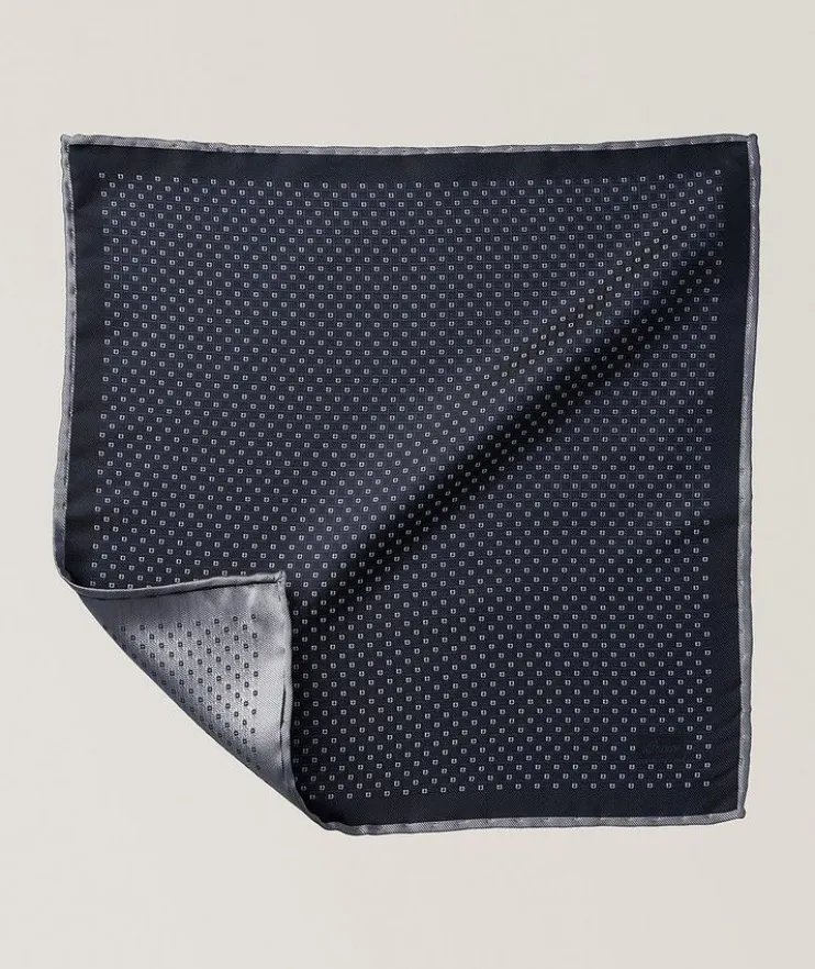 Geometric Hand Rolled Silk Handkerchief