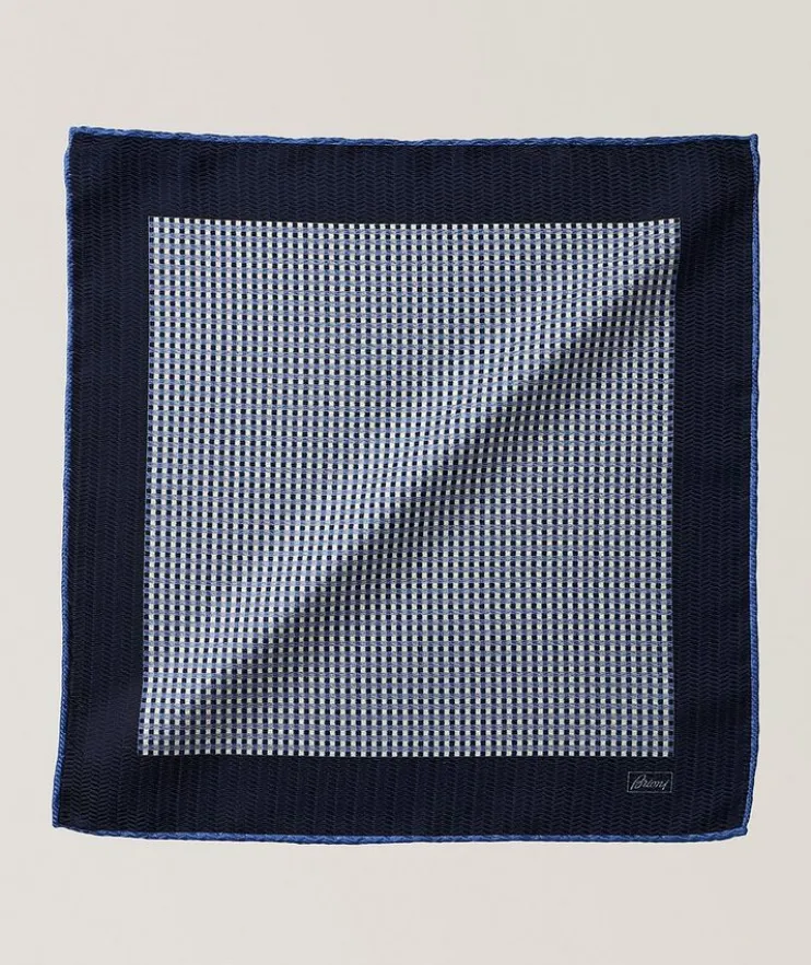 Geometric Hand Rolled Silk Handkerchief