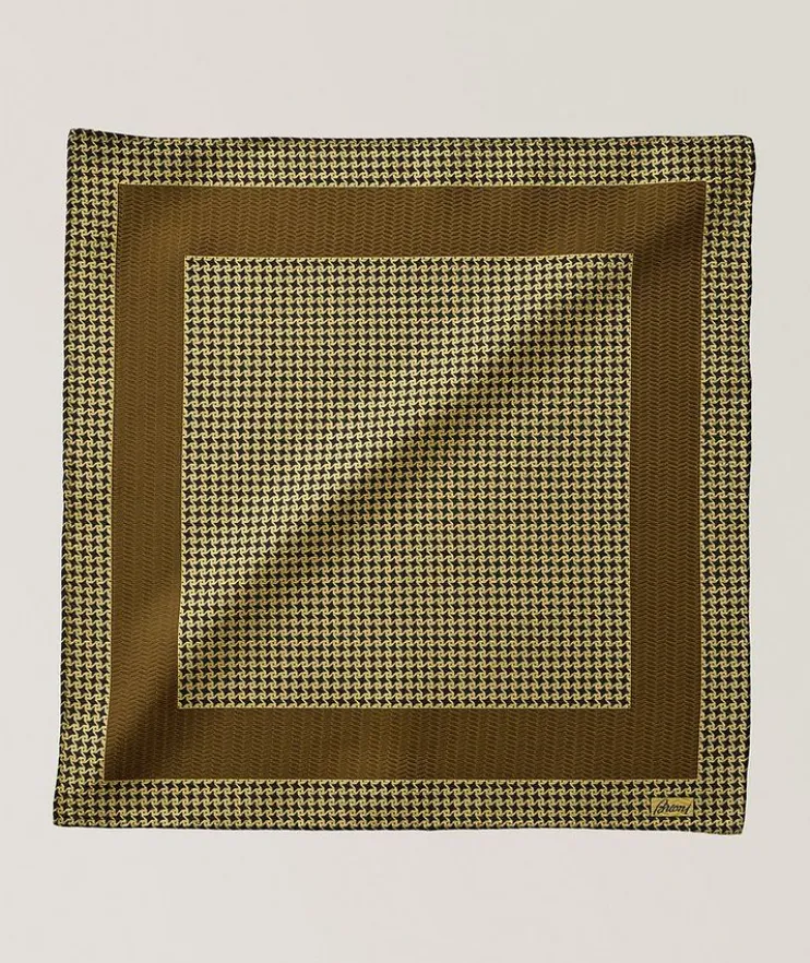 Geometric Hand Rolled Silk Handkerchief