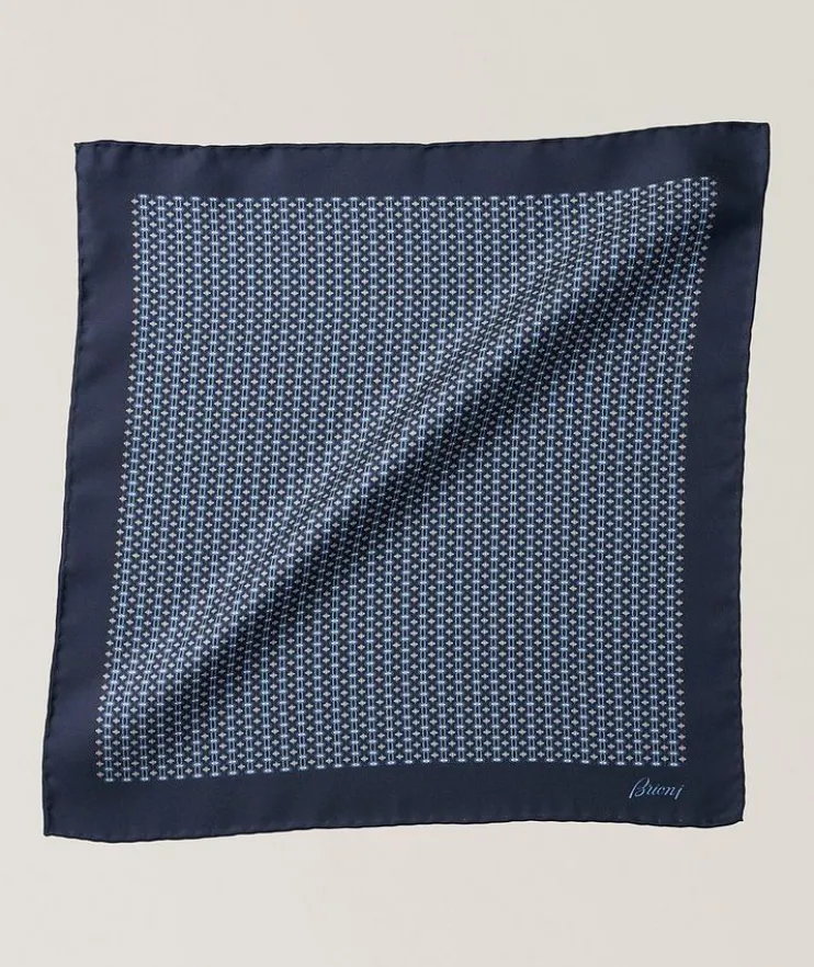 Geometric Hand Rolled Silk Handkerchief