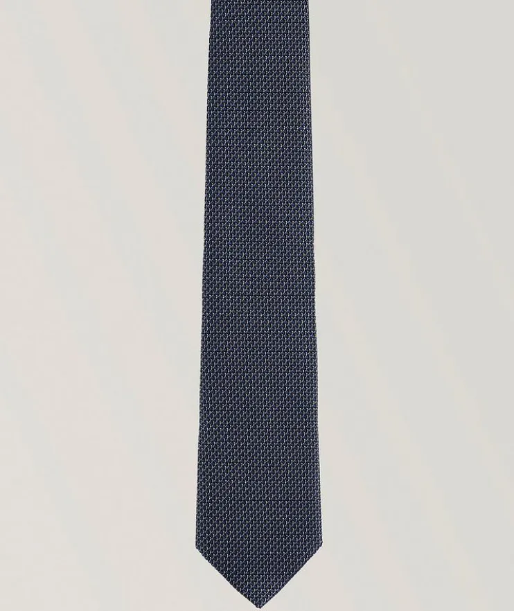 Geometric Jacquard Silk Tie