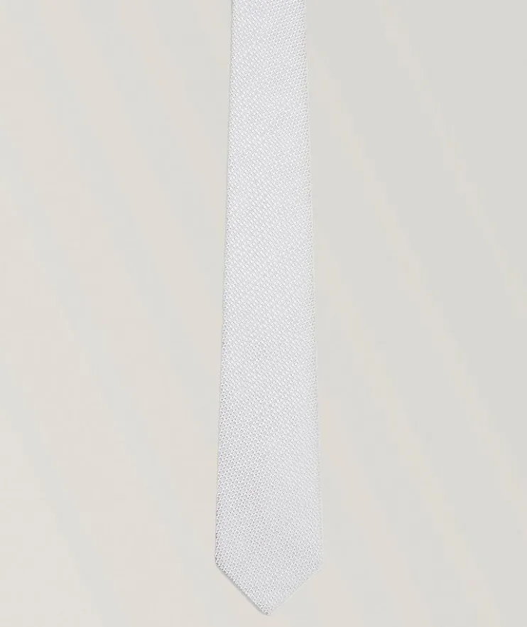 Geometric Jacquard Silk Tie