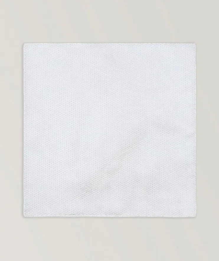 Geometric Jacquard Silk Pocket Square