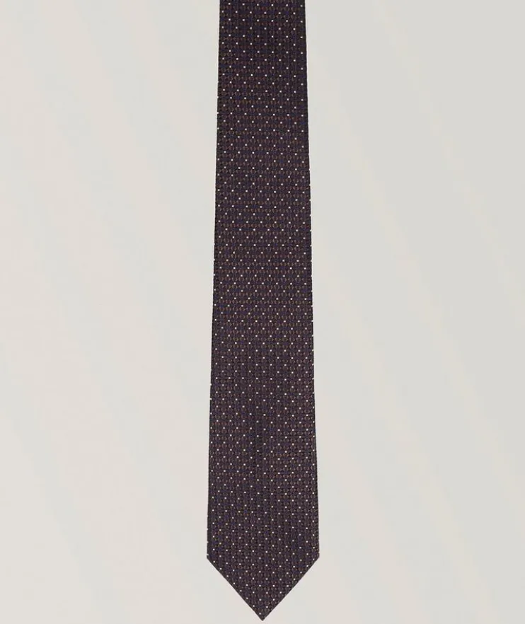 Geometric Jacquard Silk Tie