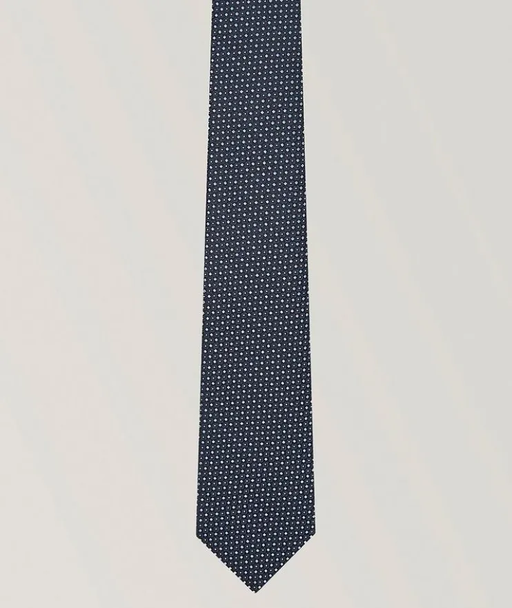 Geometric Jacquard Silk Tie