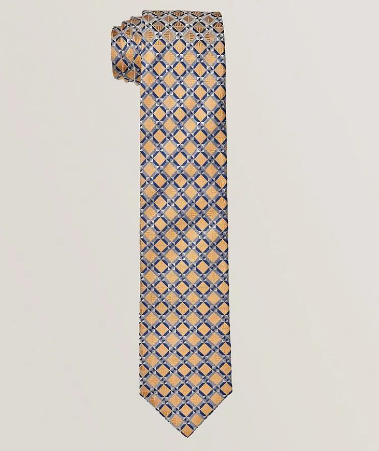 Geometric Jacquard Silk Tie