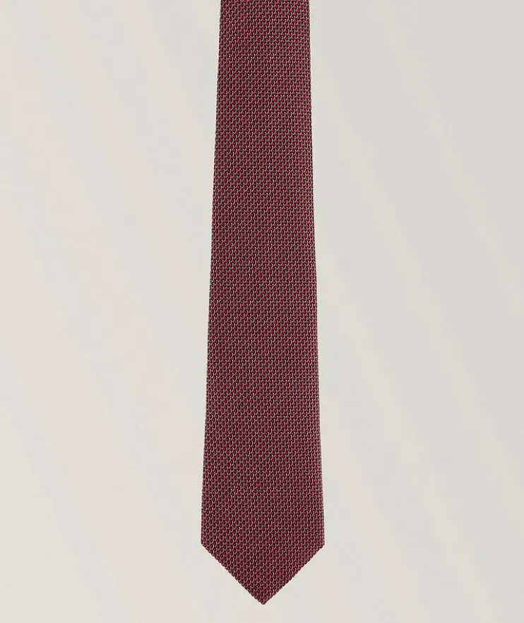 Geometric Jacquard Silk Tie