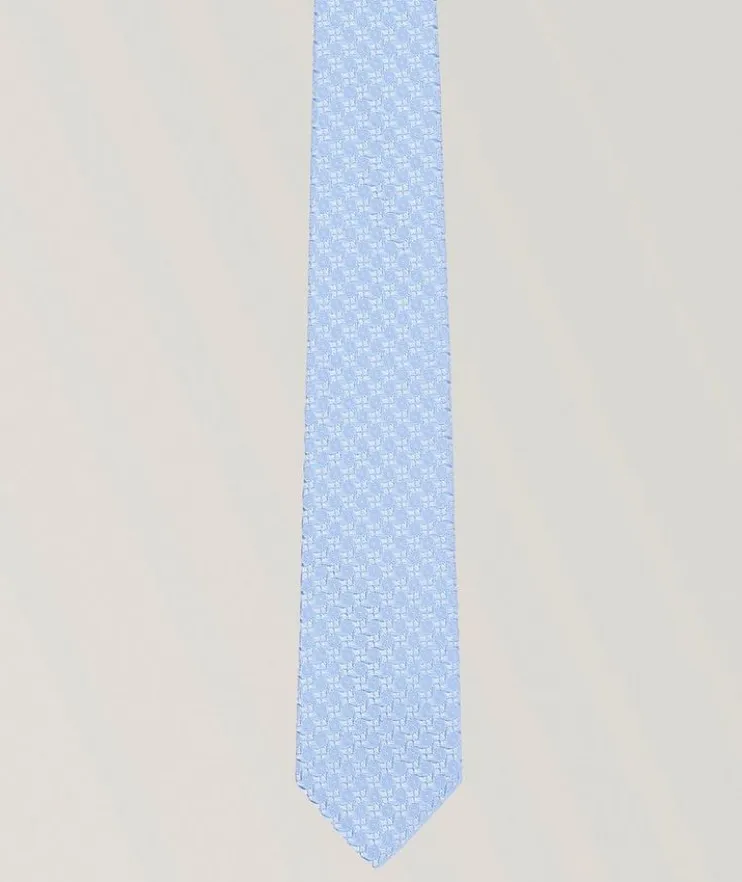 Geometric Jacquard Silk Tie