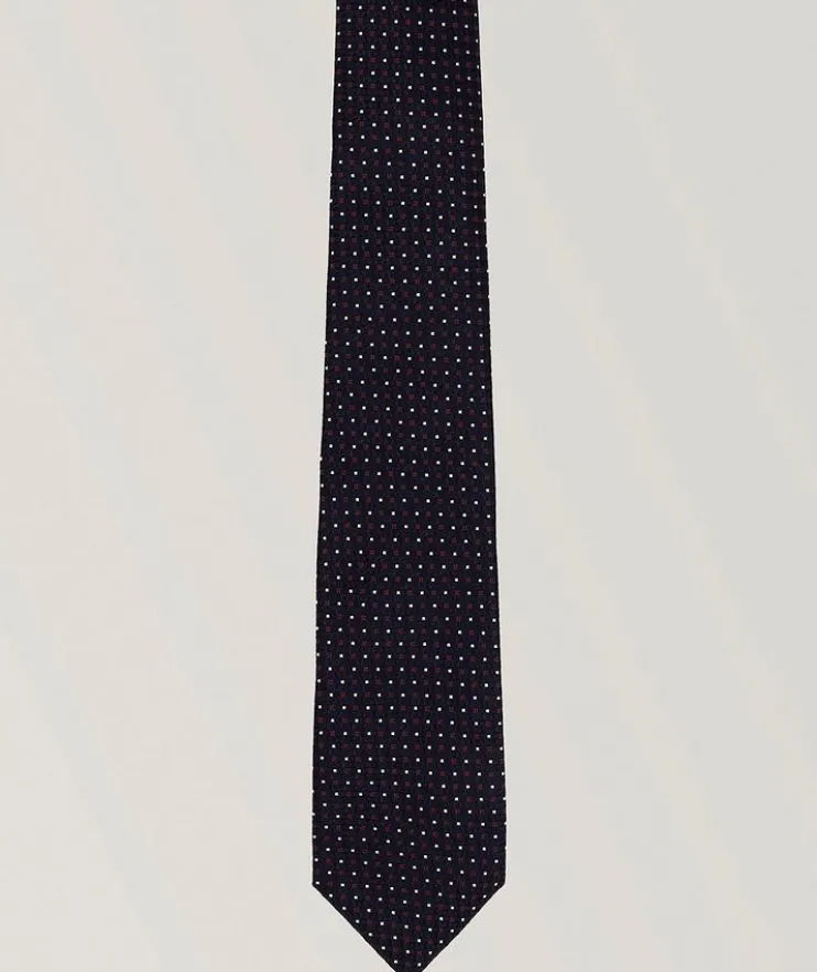 Geometric Jacquard Silk Tie
